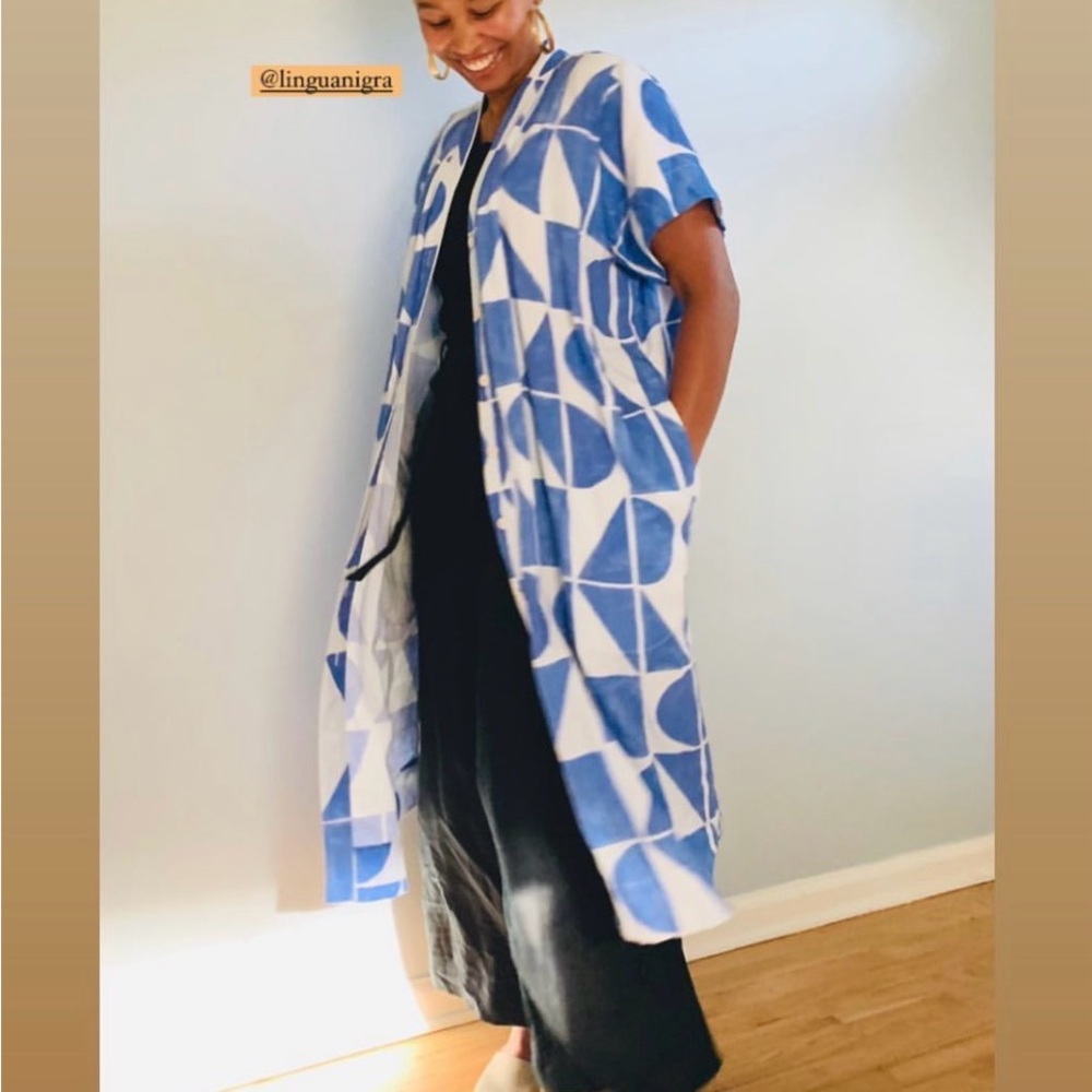 Blue Geometric Duster - Picture 7 of 11